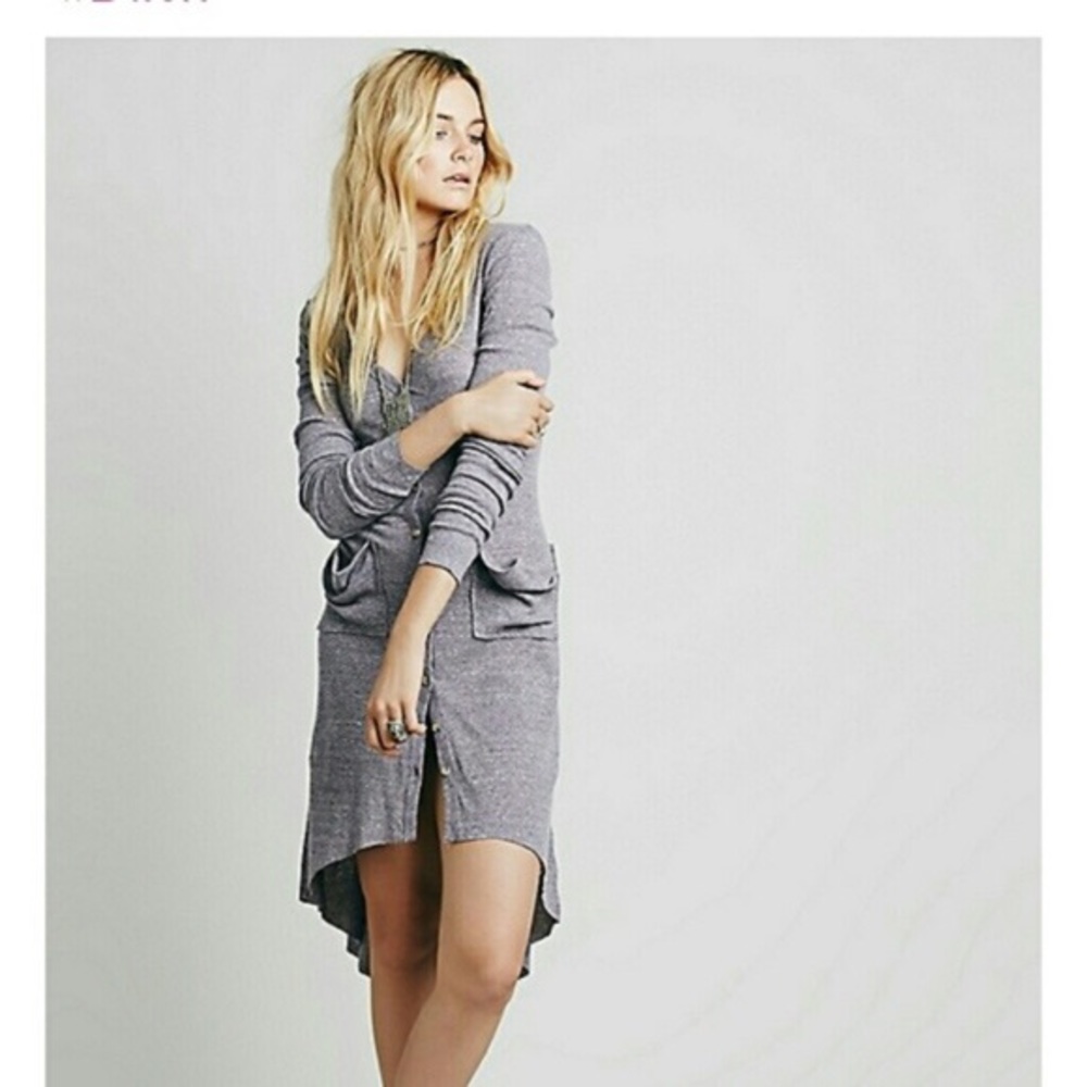 Free People beach ribbed grey cardigan Medium